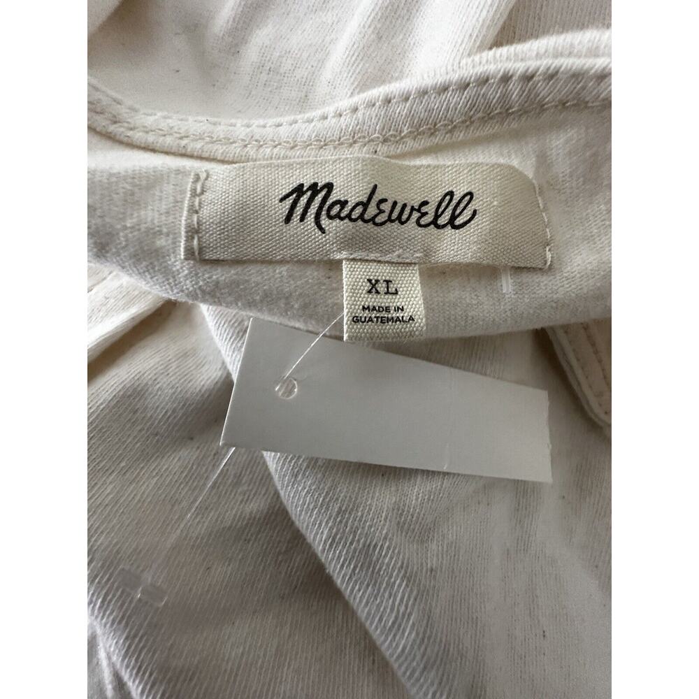 Madewell Button-Front Crewneck Crop Tank Heather Cream Size XL NWT - Picture 6 of 6